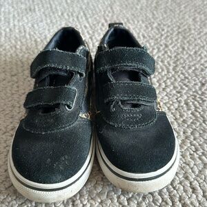 Black and Animal Print Velcro Vans